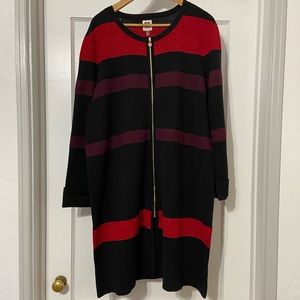Anne Klein long zippered cardigan